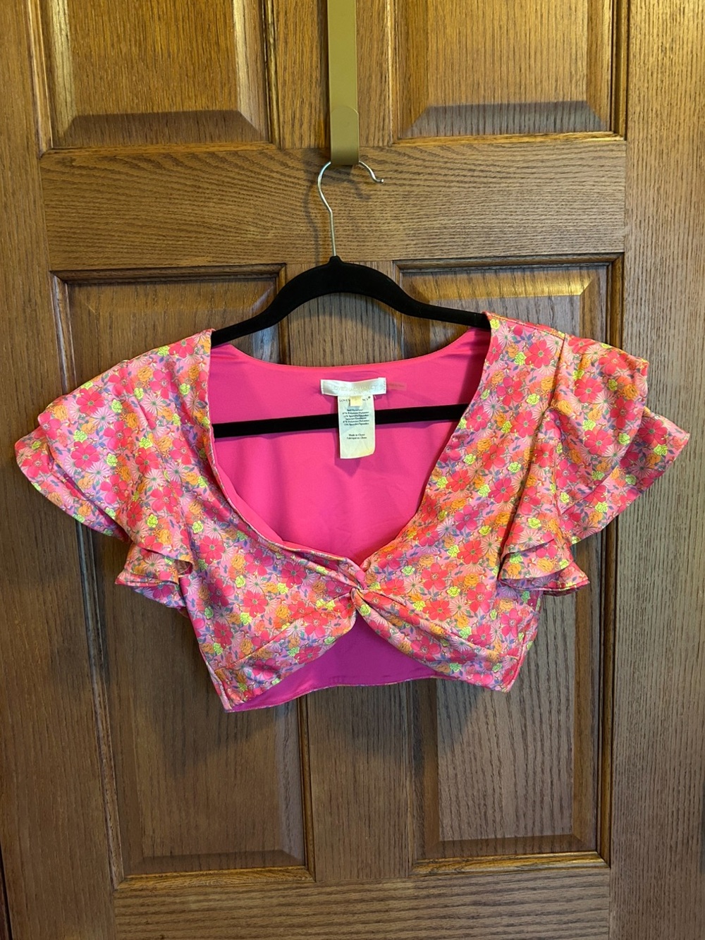 LoveShackFancy Kiella Workout top citrine passion/ floral Size Small (runs big)